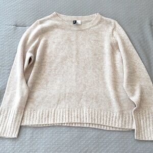 Divided light knit crew neck sweater - light pink color